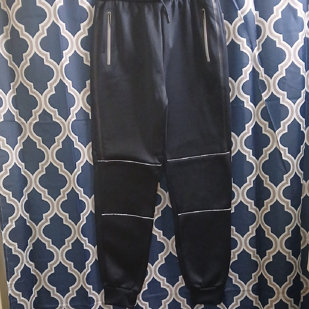 Sleek Black Joggers with Zipper Details